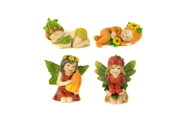 Miniature Fairy Holding a Pumpkin,  Fall Garden Fairy,  Fall Cake Topper