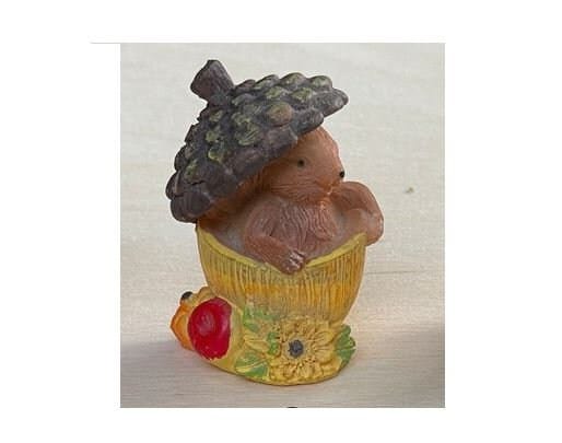 Fall Squirrel in an Acorn, Miniature Squirrel with Acorn Top, Fall Squirrel Cake Topper