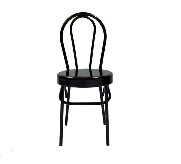 Black  Metal Dollhouse Chair, Dollhouse Kitchen Chair,  Miniature Retro Diner Chair, Dollhouse Furniture