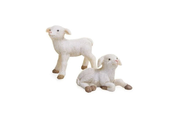 Miniature Pair of Sheep,  Mother Sheep and Her Baby, Farm Animals, Sheep Cake Toppers