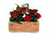 Miniature Window Box with Artificial Red Roses, Wooden Dollhouse Window Box