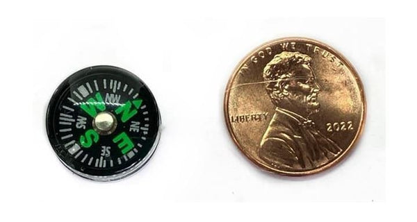 Miniature Black and Green Compass, Dollhouse Compass, Survival Gear