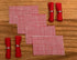 Set of 4 Dollhouse Red Placemats with 4 Napkins, Miniature Placemat with Napkins