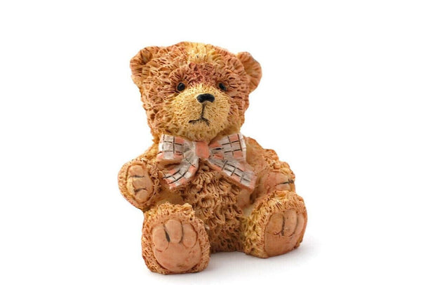 Miniature Stuffed Bear, Brown Dollhouse Nursery Bear, Bear Cake Topper
