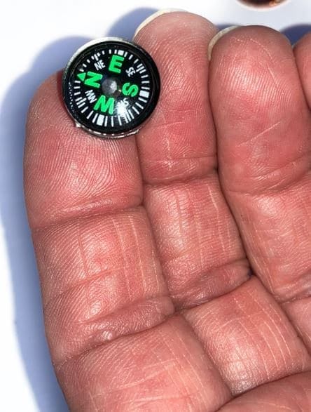 Miniature Black and Green Compass, Dollhouse Compass, Survival Gear